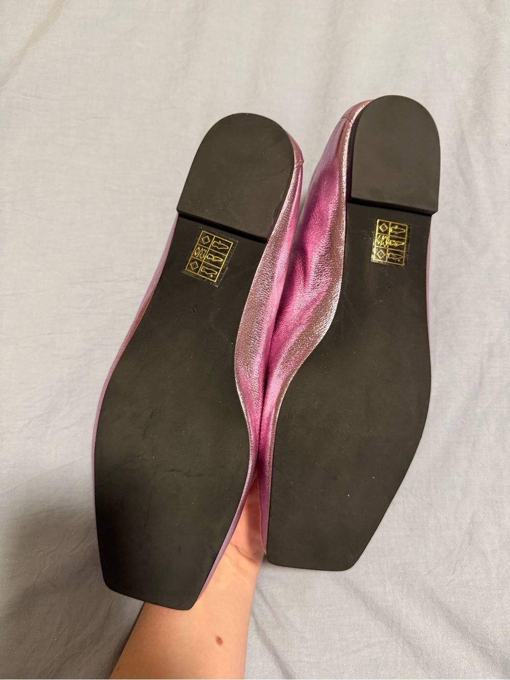 Jeffery Campbell Amit Metallic Pink Mary Jane Ballet Flats with Bow - Picture 5 of 5